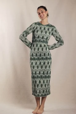 Vestido Smocking Ikat Verde - The Nook Store