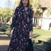 Vestido Teressa Burdeos y Negro - The Nook Store