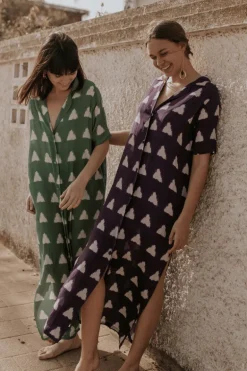 Vestido Triangle Verde Abotonado - The Nook Store