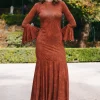 Vestido Tropical Flores Terra y Naranja - The Nook Store